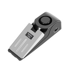 門擋警報器 旅行防盜門擋 門阻防盜警報器 門縫警報器 防賊開門提醒器 門後擋 飯店旅館頂門器 壓力感應警報器, 1個, 門擋警報器(無電池)