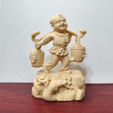 黃楊木 送財童子, 如圖所示, 1個