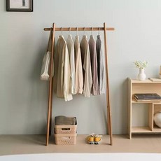 롱패딩행거 빈티지 다용도 이동식 롱코트 스탠드 옷걸이 행거 01.오크 62cm, 10.체리우드-142cm