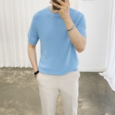 아도르클래식 슈퍼 아이스 라운드 반팔 니트