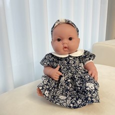 36cm 목욕놀이 베렝구어 네이비 플라워 원피스(인형미포함)