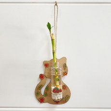 td 토단 중고등 우드판 위에 자라는 개운죽 - 1인세트 (젯소 미포함) 약 135x180mm 개운죽 키우기 꾸미기, 호리병