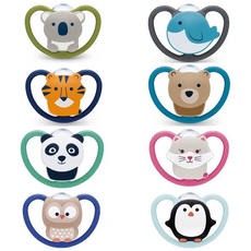 NUK SPACE超透氣矽膠安撫奶嘴, 1個, 18-36M, 18-36M, 款式隨機出貨