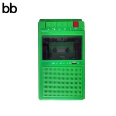 카세트테이프 플레이어 라디오 휴대용 레트로 카셋트 녹음기 클래식 빈티지 워크맨 감성, 그린