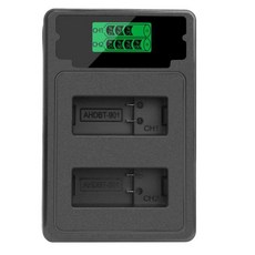 고프로 히어로 12 11 109 용 듀얼 배터리 충전기 블랙 케이블 포함 채널 LCD