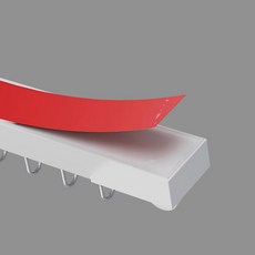 말랑킷 붙이는 커튼 레일 접착식 무타공 가림막 커튼레일 간편시공, 화이트