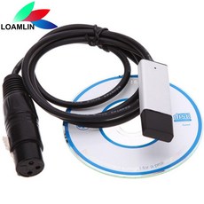 USB to DMX 인터페이스 어댑터 케이블 PC 컨트롤러 조광기 512 신호 변환 무대 조명 효과 DJ용, 한개옵션1