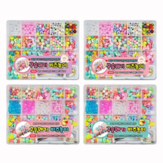 10000 내맘대로 구슬꿰기 비즈 놀이 실 끼우기 목걸이 팔찌 만들기 어린이 유아 장난감, 1개