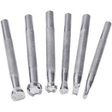 皮革印花工具DIY手工皮具皮藝6件套印花工具皮具皮包雕刻敲花工具, 1個, 印花工具6件套:如圖
