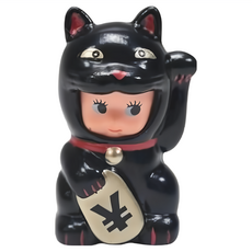 S.T.A.T.O. Obitsu Kewpie 黑色貓咪丘比 盲盒 盒玩 公仔 擺飾 招財貓, 1個
