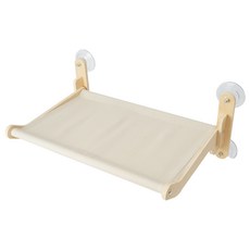 喵到寶 加大木製可折疊大吸盤貓吊床，穩固耐用，可折疊收納，大空間設計, 全灰, 1個