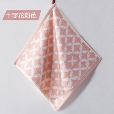 萬用純棉毛巾 (34cm*34/35cm*35cm/31cm*31cm) 擦手巾 方巾 抹布 桌布 手巾 擦汗巾 擦髮巾, 1個, 十字花粉色-34cm*34cm