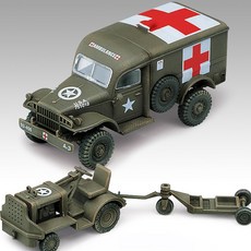 아카데미과학 프라모델 미합중국 육군 앰블런스 견인차 조립 모형 키트 여가 밀리터리 만들기 취미