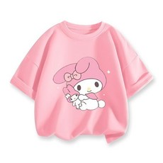 賣場優選童裝 女童短袖 女寶美樂蒂夏季爆款寬鬆短袖兒童圓領套頭百搭上衣小寶2025休閒服