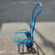 동그라미캐스터 시장카 접이식 핸드카트 CC카 2단, 기본 통바퀴, 1개, 파랑