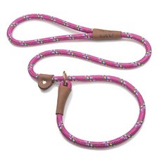 Mendota Pet 슬립 목줄 - 강아지 리드 및 칼라 콤보 - 미국 제조 - 다이아몬드 사암 1cm x 1.2m(3/8인치 x 4피트) - 소형/중형 품종용, 라즈베리 색종이 조각