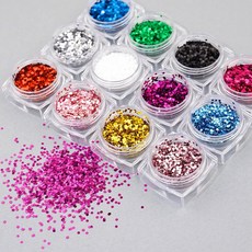 네일스토어 원형 네일글리터 12세트-1 초미니 1mm 스팽글, 1개, 원형 네일글리터-1 /T494