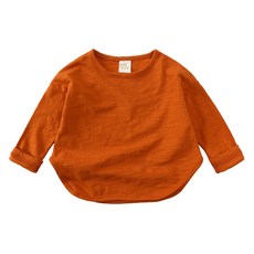 KC인증 아동용 긴팔라운드 베이직 티셔츠