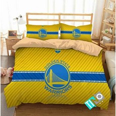 NBA 골든스테이트 워리어스 이불 배게 커버 세트 (싱글 더블) Golden State Warriors Duvet Cover Set, 포함