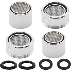파인 & 린넨 4팩 1516인치24mm 및 5564인치22mm 내구성 물 절약 필터 주방 싱크대 에어레이터 교체 부품 황동 쉘 개스킷 욕실주방용 수도꼭지, 15/16 Inch/24