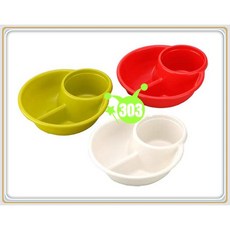 inomata 便利三格圓盆 圓盤 野餐盤, 1個, 紅