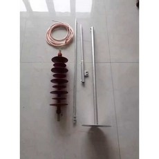 광역 피뢰침 지지대 절연체 방전기 낙뢰 아연도금 절연기 폴대 접지, 1개, 3. 절연3m 접지1m 구리16각 10m