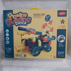 台灣出貨 贈品出清 售出恕不接受退換貨服務 寶寶玩具 幼童玩具 早教玩具 啟蒙玩具 學習玩具 嬰幼兒玩具, 1個, 繽紛水管積木組