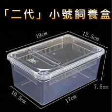 小號飼養盒 寵物爬蟲飼養箱 角蛙守宮蜘蛛昆蟲烏龜盒, 二代/小號飼養盒/空盒, 1個