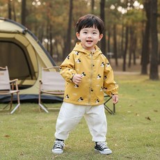 몽실이 럭키퍼피 바람막이 점퍼 가을 간절기 아우터 패턴 귀달이 여아 남아 아동 자켓 외출복