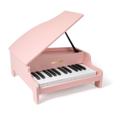 JALOKEE 25건반 원목 그랜드 피아노 삼각형 디자인 감성 악기놀이 입문용 키보드 어린이날 선물 추천, 1개, 블러쉬 핑크