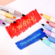 귀여운 컬러체인지 형광펜 필기펜 다꾸 하이라이터펜 네온펜, 12개입