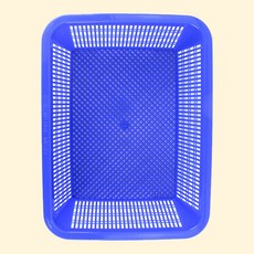 PW 플라스틱 소쿠리 소형 바구니 사각채반 낮은 파란, 1개, 블루
