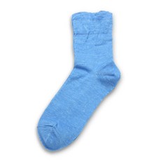 [LINEN & BASIC] 린넨의 느슨한 양말 M 여성 일본제 양말 대마 블루
