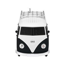 QFX 블루투스 1961 레트로 미니 버스 스피커 5.1cm(2인치) 스피커 핸즈프리 링크 내장 마이크 FM 라디오 및 LED 파티 조명 블루 - BT-1961-RED, 블랙