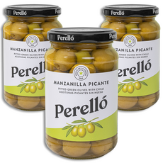 페렐로 만자닐라 피칸테 올리브 병(유리), 3개, 350g