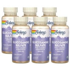 쏠라레이 글루코사민 황산염 강황 보스웰리아 함유 750mg 60 베지캡슐, 6개, 60정