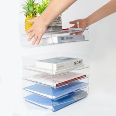 루스턴 데스크 A4 서류 정리함, 6단, 투명