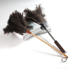 천연 타조털 먼지털이 나무 손잡이 깃털털이 브러쉬 정전기 방지 접이식 가정용 호환 청소 도구, 02 90 degree bent