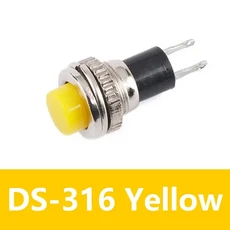 호환 5/20/100PCS 10mm DS316 OFF-(ON) 순간 0.5A 250VAC 패널 실장 푸시 버튼 스위치 DS-316 검정/녹색/노, 03 5PCS, 04 Yellow