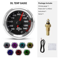 Dynoracing 고속 자동차 부스트 수온 오일 온도 오일 프레스 공기 연료비 전압계 EGT 타코미터 RPM 게이지 2 인치 52mm 7 색, Boost gauge psi, 1개