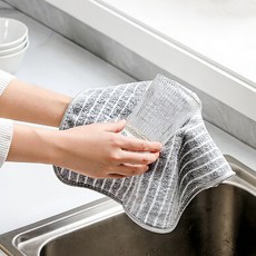 廚房毛巾抹布廚房專用洗碗布易清洗毛巾吸水不掉毛家用擦桌布清潔布, 1個, 灰色:25cm*25cm 1條裝