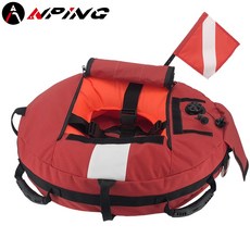 【ANPING】專業自由潛大浮球 大容量儲物浮標 潛水裝備必備 自由潛水浮球, 1個, FB-974橘紅色