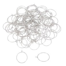 UNICRAFTALE 200피스 20mm 소형 이어 와인 글라스 저자극성 스테인리스 스틸 후프 귀걸이 0.7mm 핀 DIY 귀걸이 와이어 파인딩 여성용 후프 귀걸이 제작 2cm, 스테인리스 스틸 색상