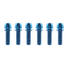 6PCS M5x17mm 줄기 볼트 자전거 핸들 바 (와셔 나사 포함) MTB 도로 티타늄 강철 라이저, 01 6PCS Blue