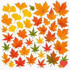 단풍은행 낙엽조화 가을꾸미기 나뭇잎장식 유치원놀이 리스재료, 1개, 단풍잎_혼합