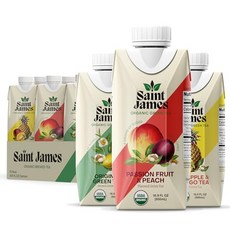 Saint James Iced Tea - Organic Green Tea - Non GMO Gluten Free Low Calorie & Low Sugar - Variet, 500ml