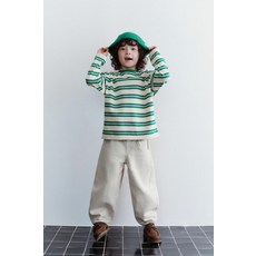 국내배송 자라 ZARA 스트라이프 자수 티셔츠 - 화이트 그린 970840
