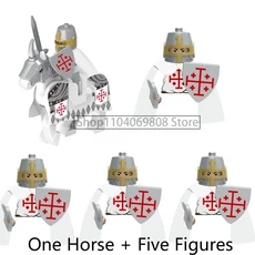 중세 병사 피규어 블록 울프 나이트 로마 황금 말 액세서리 소년 장난감 선물 N07, 04 X1741XH1736