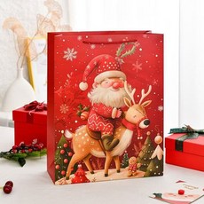 크리스마스 산타클로스 눈사람 순록 선물 쇼핑백 12P-PB0512, 12P