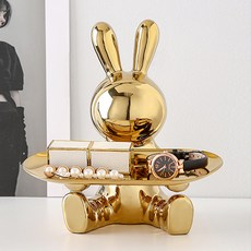 1sang2tem 室內擺飾多功能兔子托盤, 金色